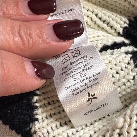 Kitri Dalia Mono Wave Polo Chunky Knit 100% Cotton Sweater Size XS - Picture 8 of 9